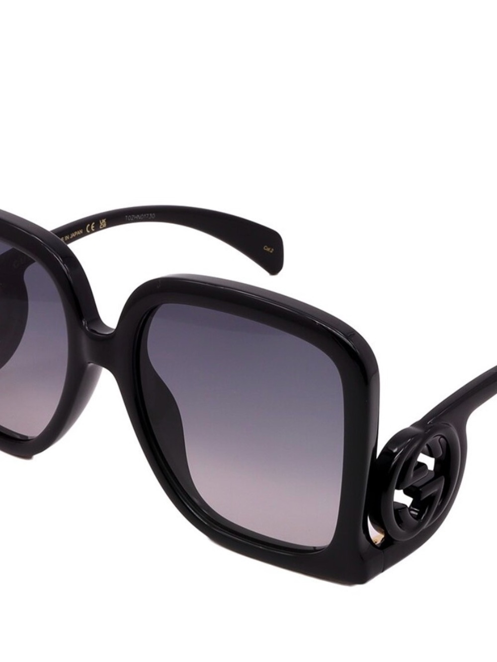 Gucci Black Oversized Square Sunglasses with Gradient Lenses